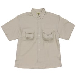 メッシュ半袖シャツ メンズ シャツ アイボリー Mサイズ 9019