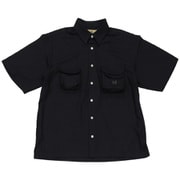 メッシュ半袖シャツ メンズ シャツ ブラック Mサイズ 9019