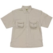 メッシュ半袖シャツ メンズ シャツ アイボリー Lサイズ 9019