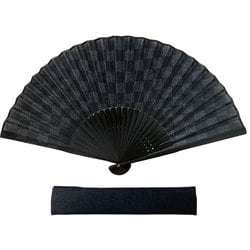 扇子 市松鮫小紋 黒 1M09105095