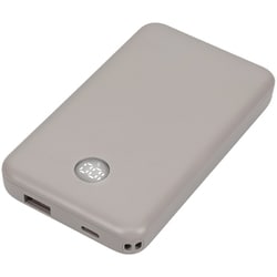 モバイルバッテリー 10000mAh PD20W対応 入出力（USB Type-C×1） 出力（USB-A×1） PSE適合 残量表示ディスプレイ ケーブル付属 ラテグレージュ MOT-MB10005-GY