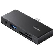 Type-Cカードリーダー USB3.2 Gen1 SD/microSD/3.5mm 4極ミニジャック/USB A×1 ADR-5TCSD2BK
