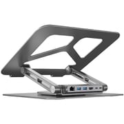 PCスタンド型 ドッキングステーション 360° Rotating Laptop Stand with Hub(2×USB3.0 + HDMI2.0 + Gigabit Ethernet + PD100W) D1109A