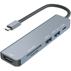 USB Type-C 6in1 ドッキングステーション ハブ PD90W出力 HD-6IN1HBSV
