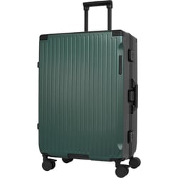 ハードキャリー フレームタイプ 預け入れ無料 旅行日数目安：7～8泊 約74L TSロック搭載 ストッパー付き 静音キャスター グリーン SK-0895-63