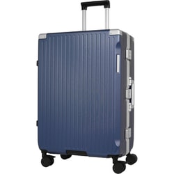 ハードキャリー フレームタイプ 預け入れ無料 旅行日数目安：7～8泊 約74L TSロック搭載 ストッパー付き 静音キャスター ネイビー SK-0895-63