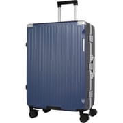 ハードキャリー フレームタイプ 預け入れ無料 旅行日数目安：7～8泊 約74L TSロック搭載 ストッパー付き 静音キャスター ネイビー SK-0895-63