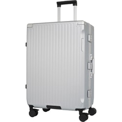 ハードキャリー フレームタイプ 預け入れ無料 旅行日数目安：7～8泊 約74L TSロック搭載 ストッパー付き 静音キャスター シルバー SK-0895-63