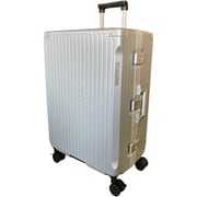 ハードキャリー フレームタイプ 預け入れ無料 旅行日数目安:7~8泊 約74L TSロック搭載 ストッパー付き 静音キャスター シルバー SK-0895-63