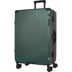 ハードキャリー フレームタイプ 預け入れ無料 旅行日数目安：1週間以上 約87L TSロック搭載 ストッパー付き 静音キャスター グリーン SK-0895-67