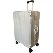 ハードキャリー フレームタイプ 預け入れ無料 旅行日数目安:1週間以上 約87L TSロック搭載 ストッパー付き 静音キャスター シルバー SK-0895-67