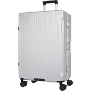 ハードキャリー フレームタイプ 預け入れ無料 旅行日数目安：1週間以上 約87L TSロック搭載 ストッパー付き 静音キャスター シルバー SK-0895-67