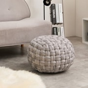 ベルベット生地のスツール プフ Lサイズ 50×50×30 グレー
