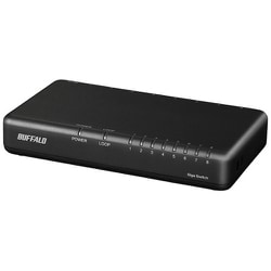 Giga対応 スイッチングハブ 8ポート プラスチック筐体/電源外付けモデル マグネット付 ブラック LSW7-GT-8EP/CBK