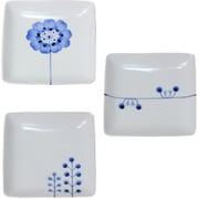 波佐見焼 Flowers 取皿 スクエアプレート 3柄セット 14cm 22589