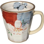 有田焼 濃花紋 軽々マグカップ 径8.8cm 270ml レッド 22618