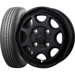 BRIDGESTONE（ブリヂストン） K370 145/80R12 80/78N + ROCK KELLY MX-V　 [サマータイヤ＆ホイール 4本セット 軽バン・トラック用 12インチ]