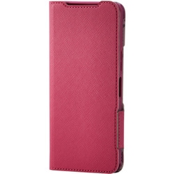 PM-K251PLFUJPND [Basio active3用 ケース レザー カバー 手帳型 マグネット フラップ 衝撃吸収 超軽量 薄型 ストラップホール付 スタンド機能付 花柄 UltraSlim ディープピンク]