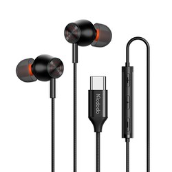 USB Type-C イヤホン カナル型 1.2m マイク付き ブラック BMDEP1-349-BK