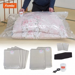ファミラ 掃除機のいらない 布団圧縮袋（吸引機付き）15点セット FL04385