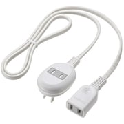 電源タップ 2個口 1m ほこり防止 延長コード コンセント 電源コード L型プラグ 2ピン 絶縁キャップ付き ホワイト TAP-B8-1K