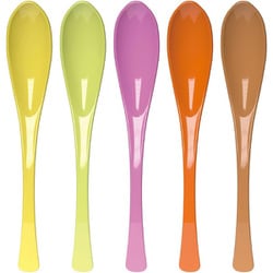 スリムスプーン 5本入 イエロー・グリーン・ピンク・オレンジ・アーモンド MR-10-5C