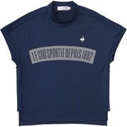 ゴルフウェアレディース ワイドシルエット モックネック半袖シャツ ネイビー LL LG5SHS55L