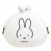 PG-49101 Dick Bruna POCHI シリコンがまぐちポーチ ミッフィー フェイス ホワイト
