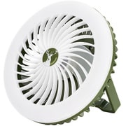 ライト ランタン 卓上扇風機 CS LEDライトファン 充電式 フック付き 三脚付き オリーブ UK-4080