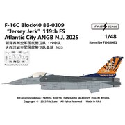 FABD48061 デカール 1/48 F-16C ブロック40 86-0309 米空軍 「ジャージージャーク」第119戦闘飛行隊 ニュージャージー州アトランティックシティ空軍州兵基地 2025年 エッチングパーツ付 [プラモデル用品]