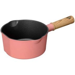 ココミッケ IH対応 スタンドパン 16cm 立てて置ける 片手鍋 IH・ガス火対応 コーラルピンク RB-3546