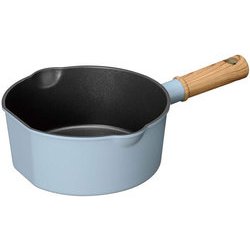 ココミッケ IH対応 スタンドパン 18cm 立てて置ける 片手鍋 IH・ガス火対応 アイスブルー RB-3549