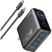 USB急速充電器 Anker Charger with USB-C & USB-Cケーブル 140W USB-C×3/USB-A×1 タッチパネル搭載 ダークグレー B2697NZ1