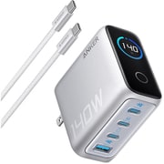 USB急速充電器 Anker Charger with USB-C & USB-Cケーブル 140W USB-C×3/USB-A×1 タッチパネル搭載 シルバー B2697N41