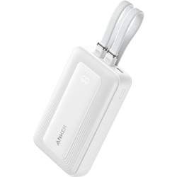 Anker Zolo Power Bank 10000mAh 30W Built-In USB-C / ライトニングケーブル モバイルバッテリー ホワイト A1680N21