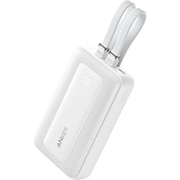 Anker Zolo Power Bank 10000mAh 30W Built-In USB-C / ライトニングケーブル モバイルバッテリー ホワイト A1680N21