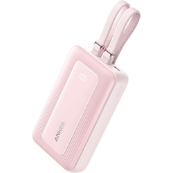 Anker Zolo Power Bank 10000mAh 30W Built-In USB-C / ライトニングケーブル モバイルバッテリー ピンク A1680N51