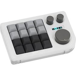 片手デバイス/左手デバイス/有線接続/キー×16+ノブ×3/ガスケットマウント搭載/メカニカル（リニア）/ホワイト KB16WHITE