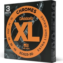 ダダリオ エレキギター弦 XL Chromes フラットワウンド Extra Light .010-.048 ECG23-3D 3set入りパック ECG23-3D
