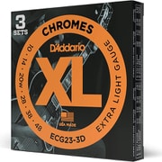 ダダリオ エレキギター弦 XL Chromes フラットワウンド Extra Light .010-.048 ECG23-3D 3set入りパック ECG23-3D