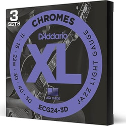 ダダリオ エレキギター弦 フラットワウンド Jazz Light .011-.050 ECG24-3D 3set入りパック ECG24-3D