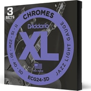 ダダリオ エレキギター弦 フラットワウンド Jazz Light .011-.050 ECG24-3D 3set入りパック ECG24-3D