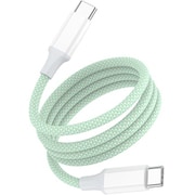 磁力でかんたんにまとまる USB-C to USB-C マグネット ケーブル 磁石 スマホ 急速 充電 PD 対応 データ転送 1.2m 高耐久 C to C グリーン YDMGCC120GN