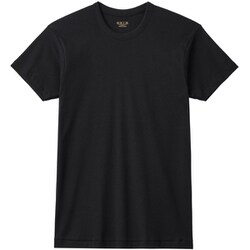 快適工房 インナーシャツ オールシーズン 半袖 丸首 Tシャツ 綿100％ 日本製 抗菌防臭加工 メンズ ブラック L KQ5014Y