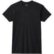 快適工房 インナーシャツ オールシーズン 半袖 丸首 Tシャツ 綿100% 日本製 抗菌防臭加工 メンズ ブラック L KQ5014Y
