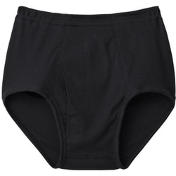快適工房 天引きブリーフ 前あき オールシーズン 綿100％ 日本製 抗菌防臭加工 メンズブラック LL KQ5031Y