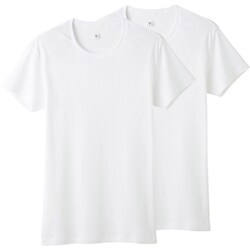YG インナーシャツ クルーネックTシャツ 綿100％ 2枚組 メンズホワイト M YV21132Y