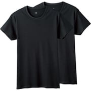 YG インナーシャツ クルーネックTシャツ 綿100% 2枚組 メンズブラック LL YV21132Y