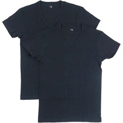 YG インナーシャツ VネックTシャツ 綿100％ 2枚組 メンズブラック M YV21152Y