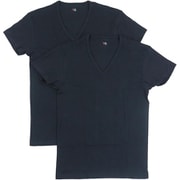YG インナーシャツ VネックTシャツ 綿100% 2枚組 メンズブラック L YV21152Y